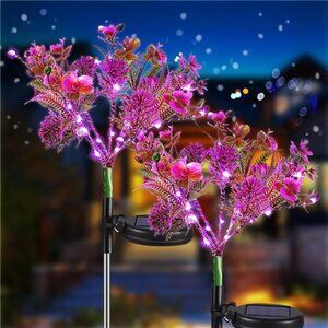 Garden Solar Lights Outdoor Waterproof IP65, 2PK Phalaenopsis Solar Flowers